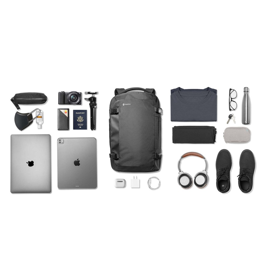 Tomtoc Navigator-T66 40L Travel Laptop Backpack Carry Bag Black