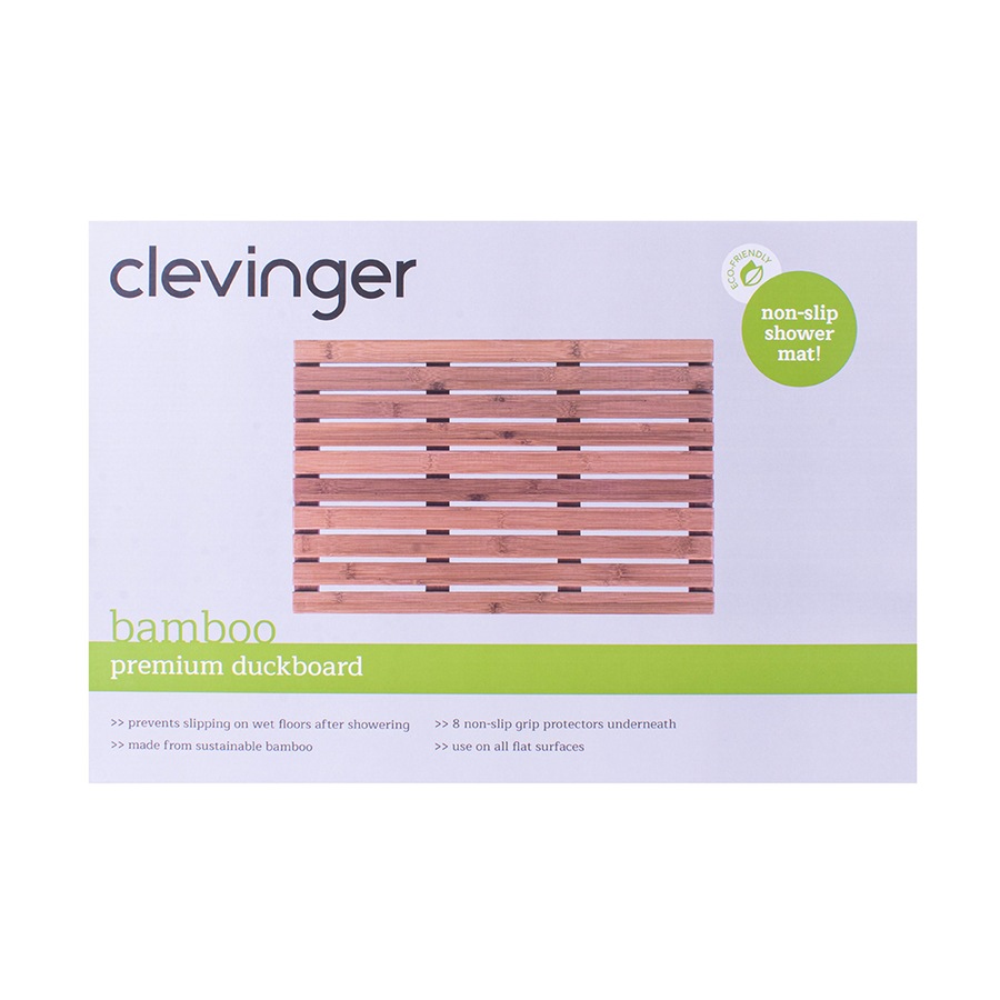 Clevinger 100% Bamboo Premium Duckboard Bathroom Shower Mat 53x35.5x2.5cm