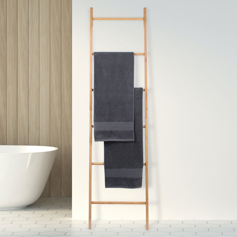 Buy Clevinger Home Freestanding Bamboo Towel Holder Bathroom Ladder ...