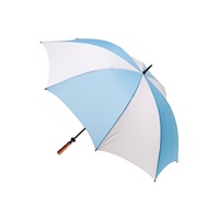 Clifton Albatross Golf 132cm Manual Windproof Umbrella Wood Handle Sky/White