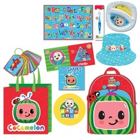 Cocomelon Showbag w/ Backpack/Ball/Bath Book/Bucket Hat/Learning Cards/Placemat