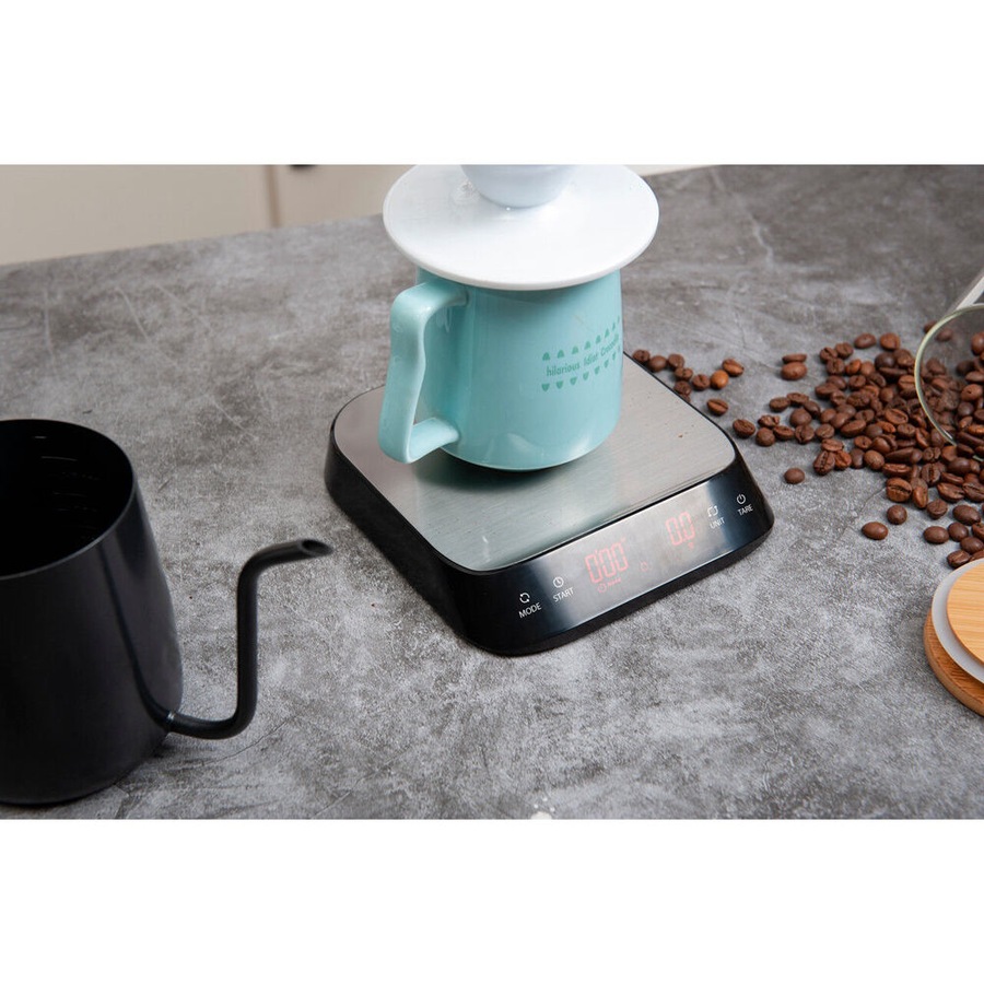 Coffee Culture Stainless Steel 3kg/16.5cm Digital Coffee Weighing Scale Silver