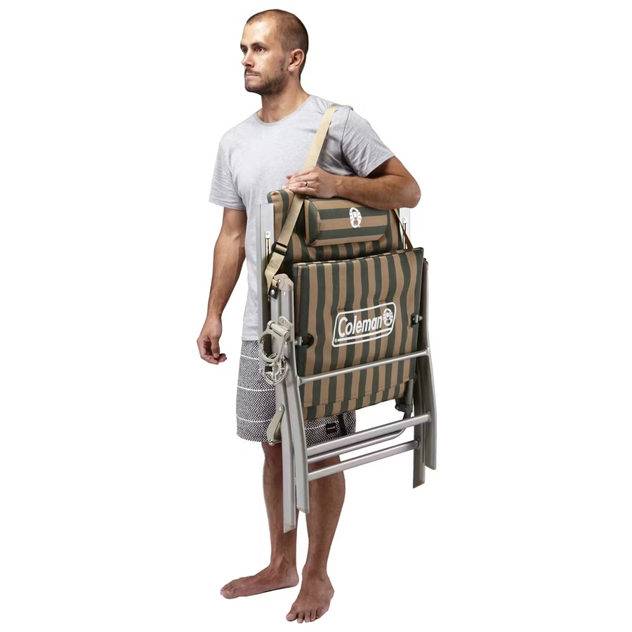 Coleman Foldable Outdoor Camping Chair Flat Fold 5 Position Padded Classic