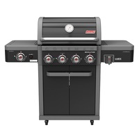 Coleman Revolution 4 Burner Barbeque Gas BBQ Cooker w/Side Burner Black Gloss