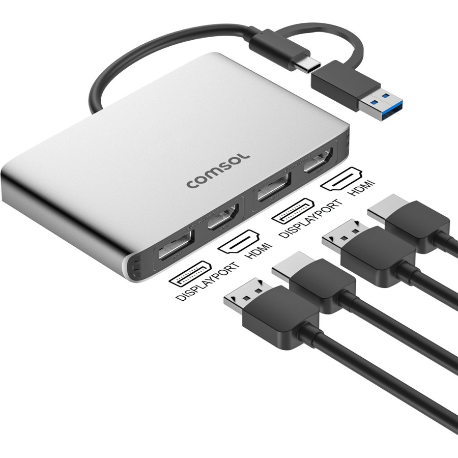 Buy Comsol USB-C to Dual 4K HDMI Universal Monitor Computer Adaptor ...