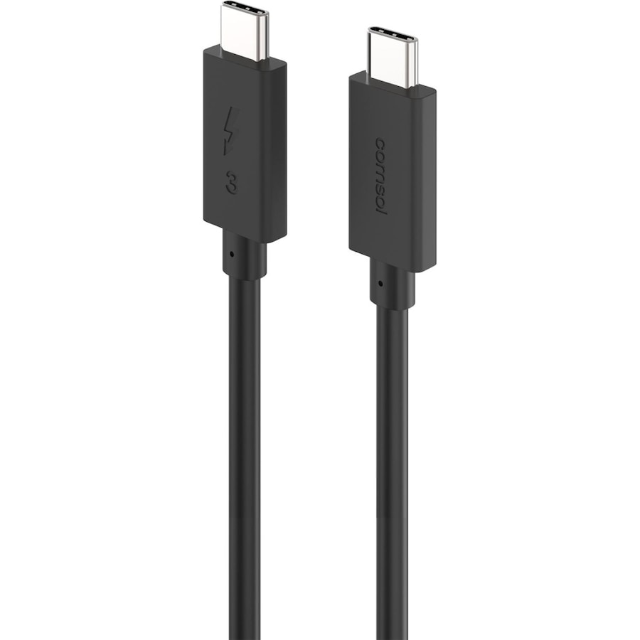 Comsol USB-C-USB-C Thunderbolt 3 Connector Cable 40Gbps 1M Black