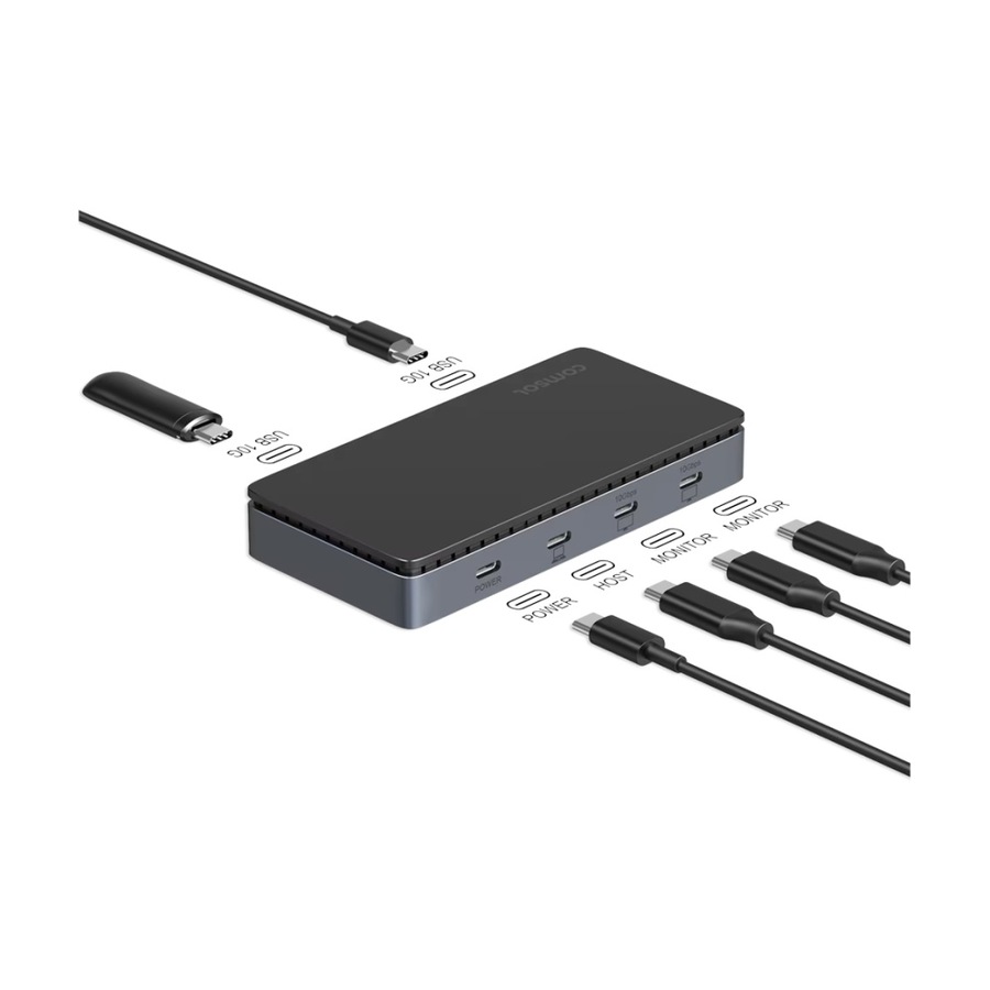 Comsol USB4 Dual Monitor Multiple USB-C Ports Docking Station 4K/8K Support