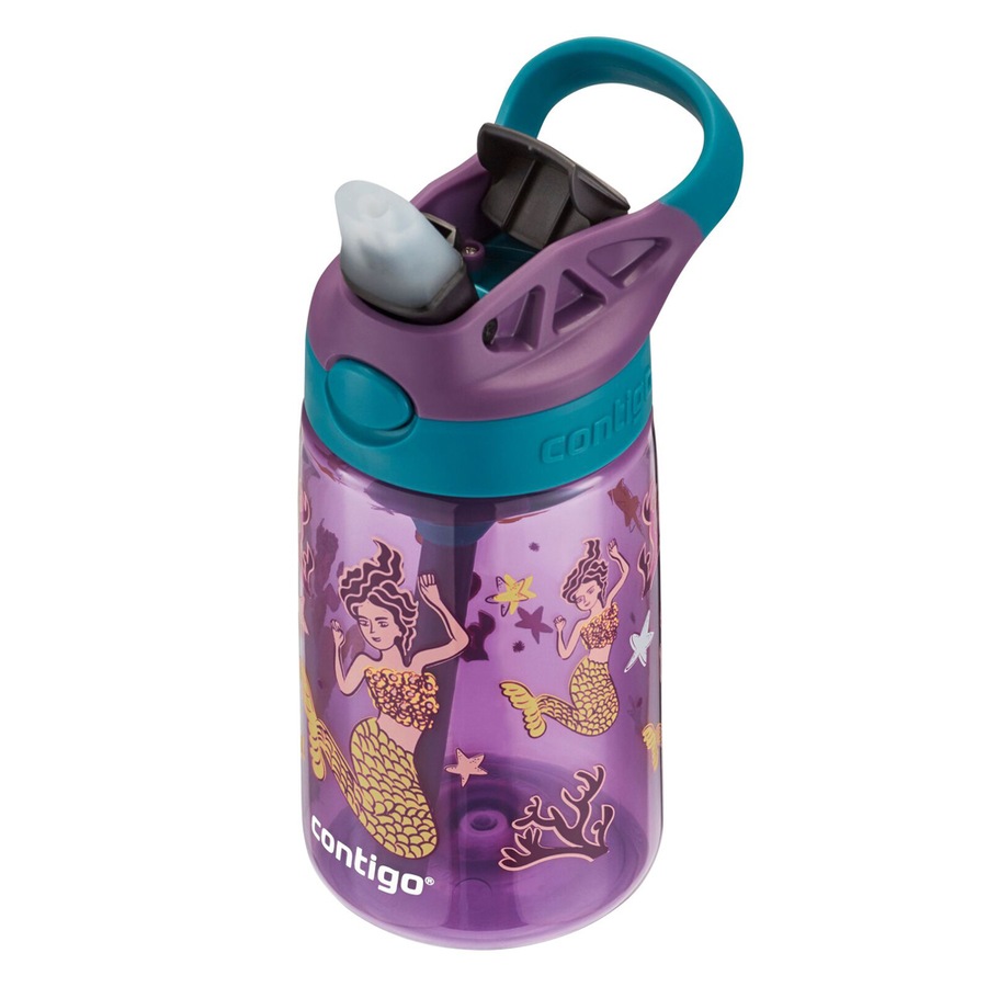 Contigo Kids Autospout 414ml Water Bottle w/ Straw Drink Container Mermaids
