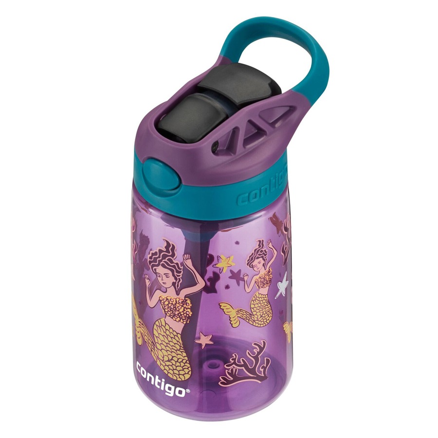 Contigo Kids Autospout 414ml Water Bottle w/ Straw Drink Container Mermaids