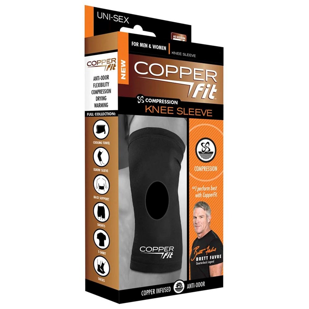 Copper Fit Medium 15.5-16.5" Unisex Compression Knee Sleeve Training/Sport Black