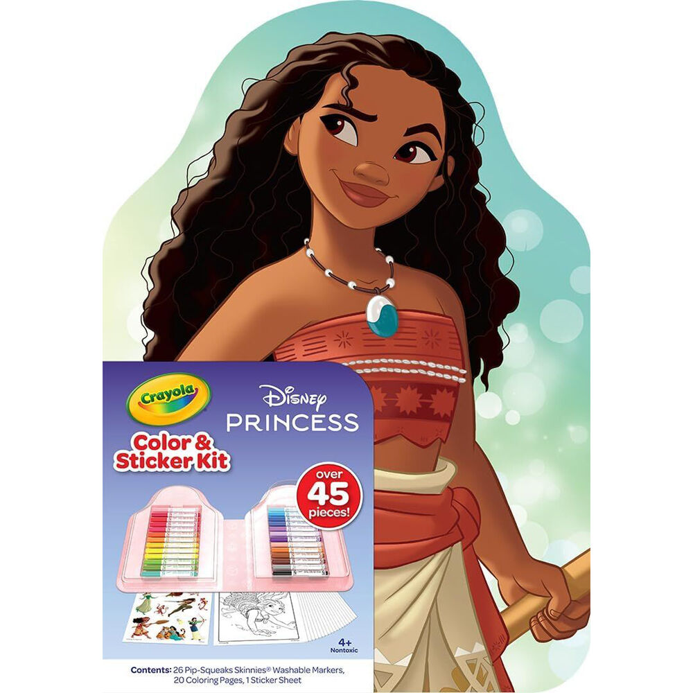 Buy Crayola Color & Sticker Kit Markers/Pages/Stickers Disney Princess ...