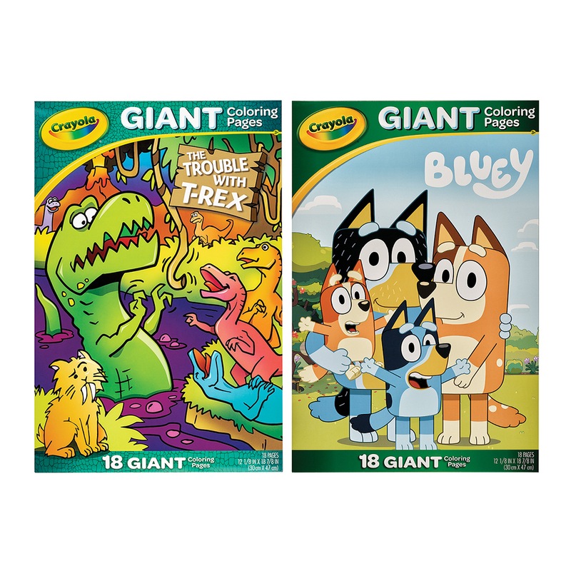 Buy Crayola Creative Giant Colouring Page Foldalope TRex & Bluey Combo