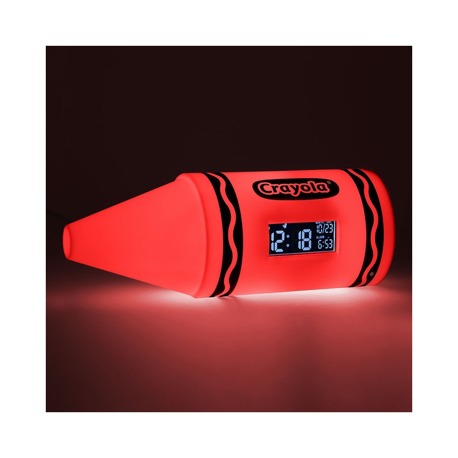 Crayola Digital Alarm Clock Table/Desk Kids Nursery Bedroom Decor 21cm White