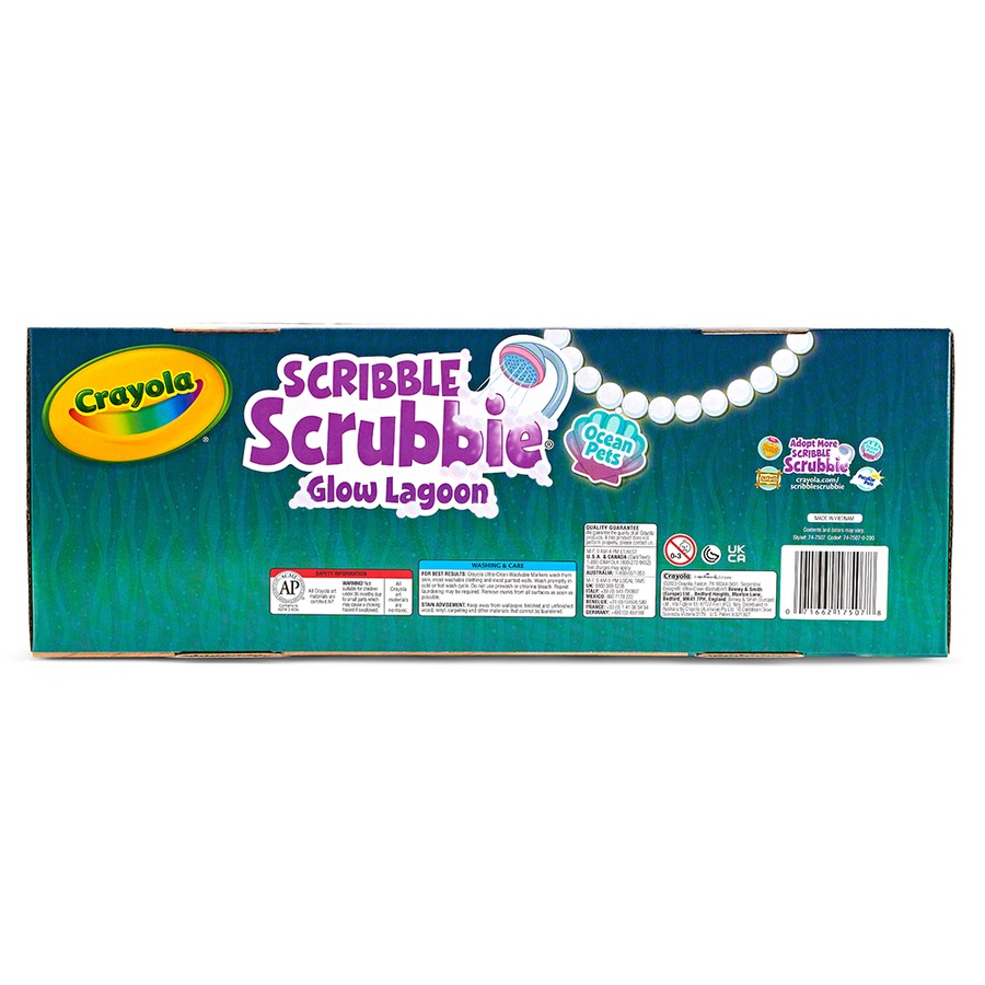 Crayola Scribble Scrubbie Glow Lagoon Kids/Childrens Art Pet/Marker Set 3y+