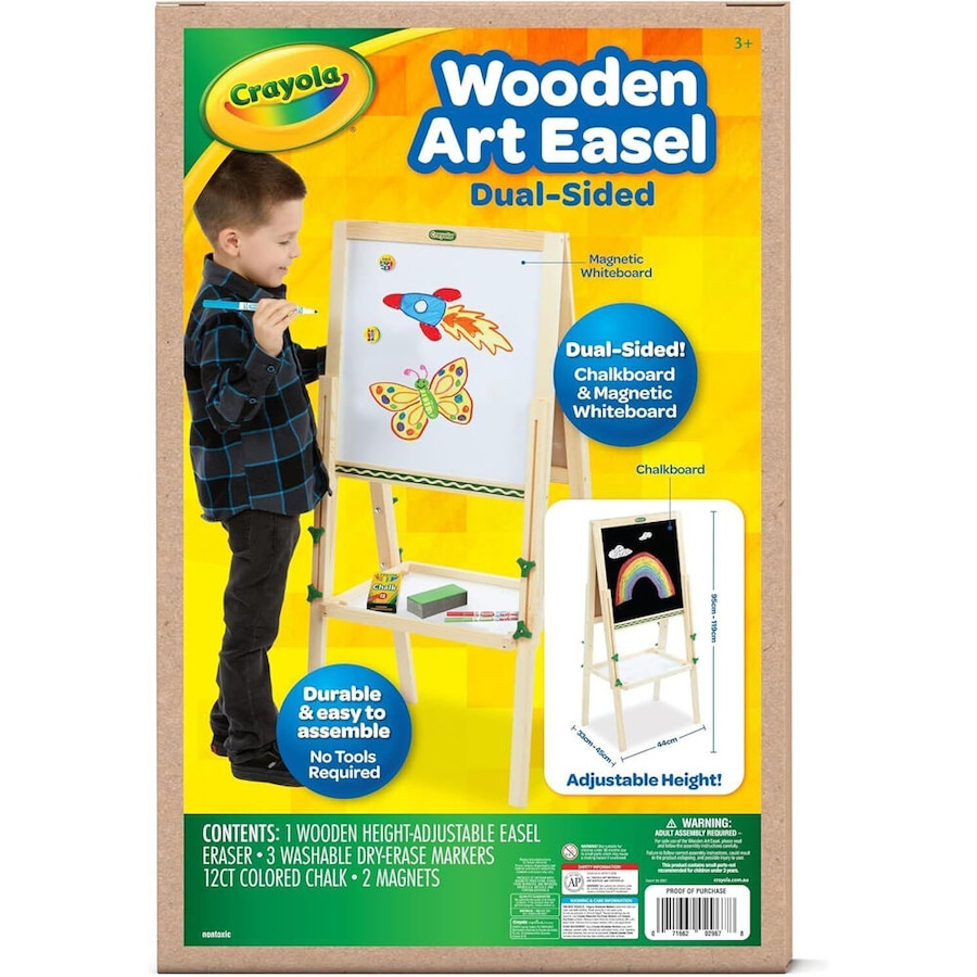 Crayola Wooden Dual-Sided Art Easel 119x45cm Art & Craft Station Kids 3y+