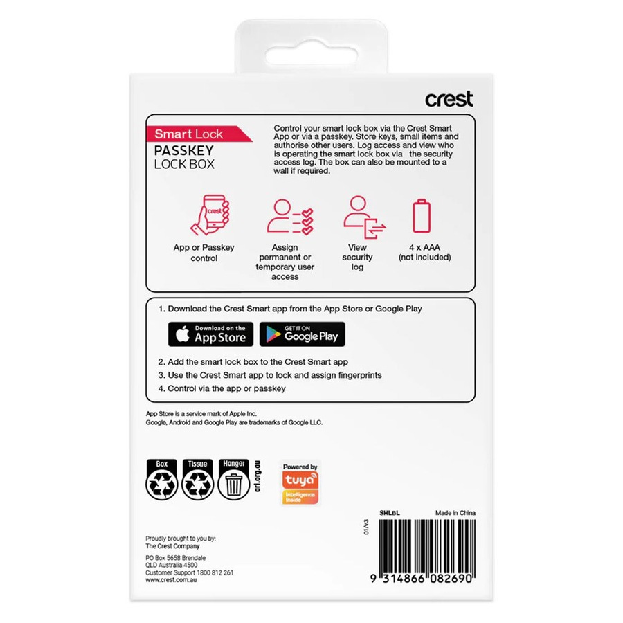 Buy Crest Passkey App Controlled Smart Wireless Key Lock Box Safety ...