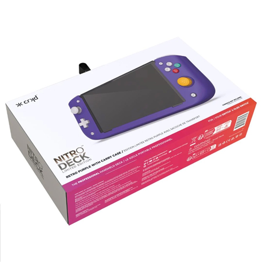 CRKD Nitro Deck Retro Purple Limited Edition For Nintendo Switch w/Carry Case