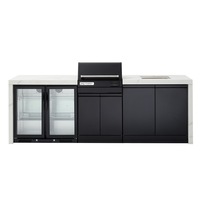 Crossray TCE22HT Extreme Electric BBQ Outdoor Kitchen w/ Dbl Fridge/Sink V6 WHT