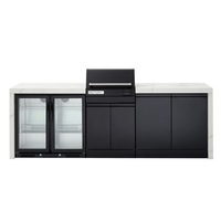 Crossray TCE22HT Extreme Electric BBQ Outdoor Kitchen w/ Dbl Fridge V5 White