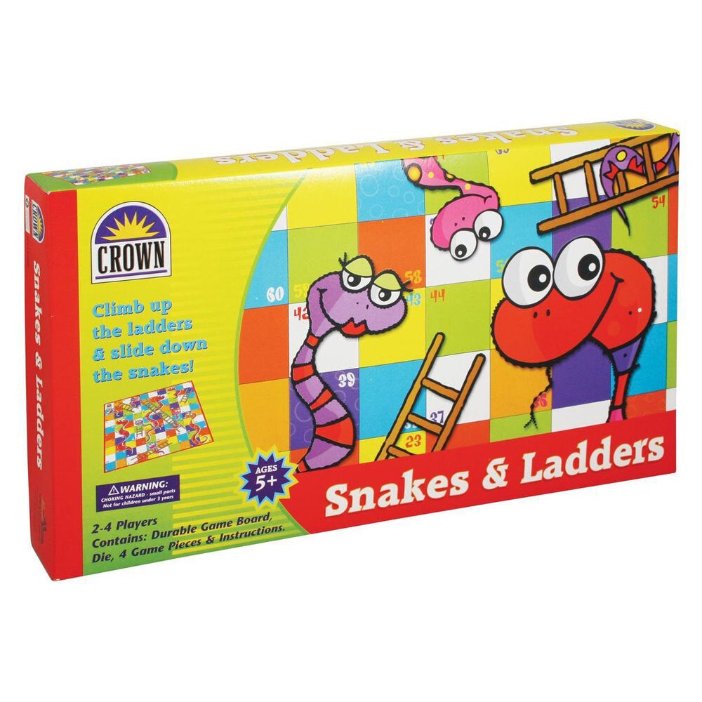 Crown Snakes & Ladders Board Family Fun/Traditional Game Kids/Child 5y+ Toy Set