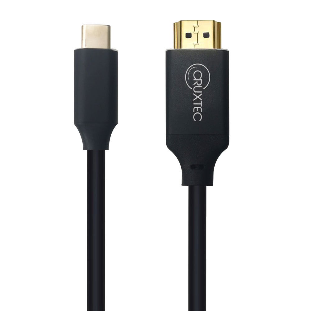 Cruxtec 4.5mm 24K Gold Plating USB-C Male To HDMI Male Cable 5m BLK 4K/60Hz HDR