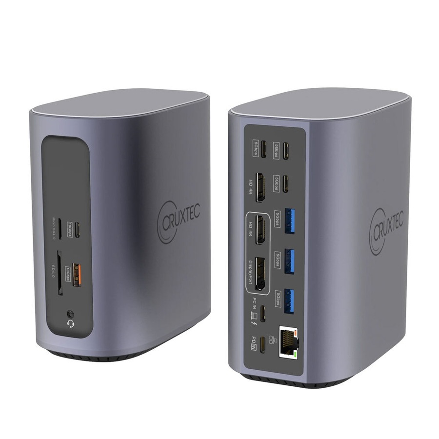Cruxtec Universal 17-in-1 Displaylink USB-C DisplayLink Docking Station