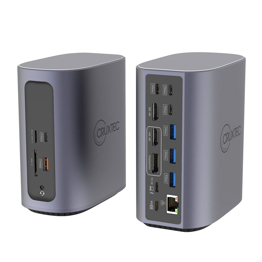 Cruxtec Universal 17-in-1 Displaylink USB-C DisplayLink Docking Station