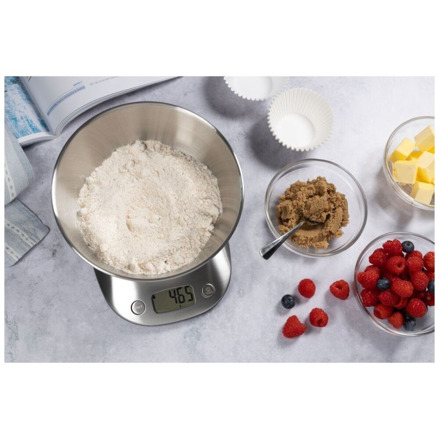 Cuisena Digital Kitchen Food Scale w/Stainless Steel Mixing Bowl 5kg Capacity