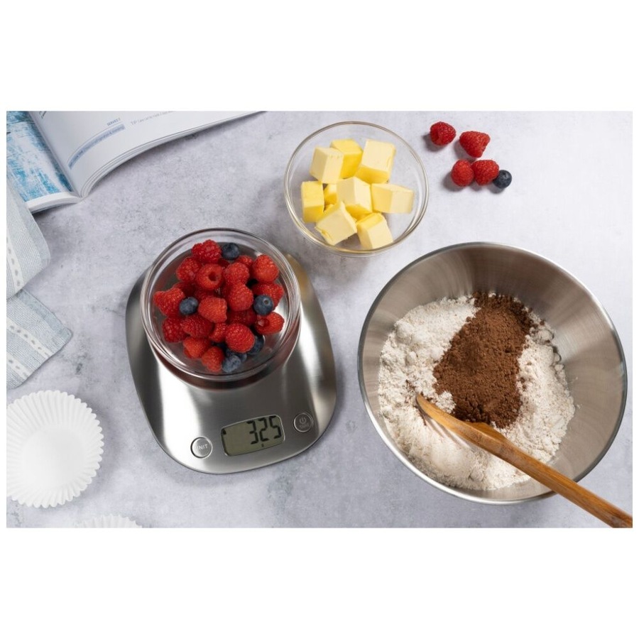 Cuisena Digital Kitchen Food Scale w/Stainless Steel Mixing Bowl 5kg Capacity