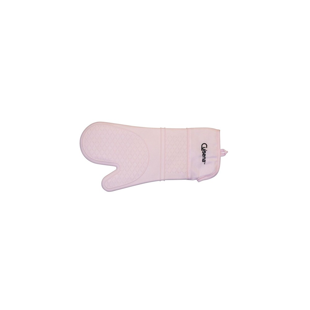 Cuisena Silicone & Fabric Kitchen Heat Resistant Oven Glove Mitt - Pale Pink
