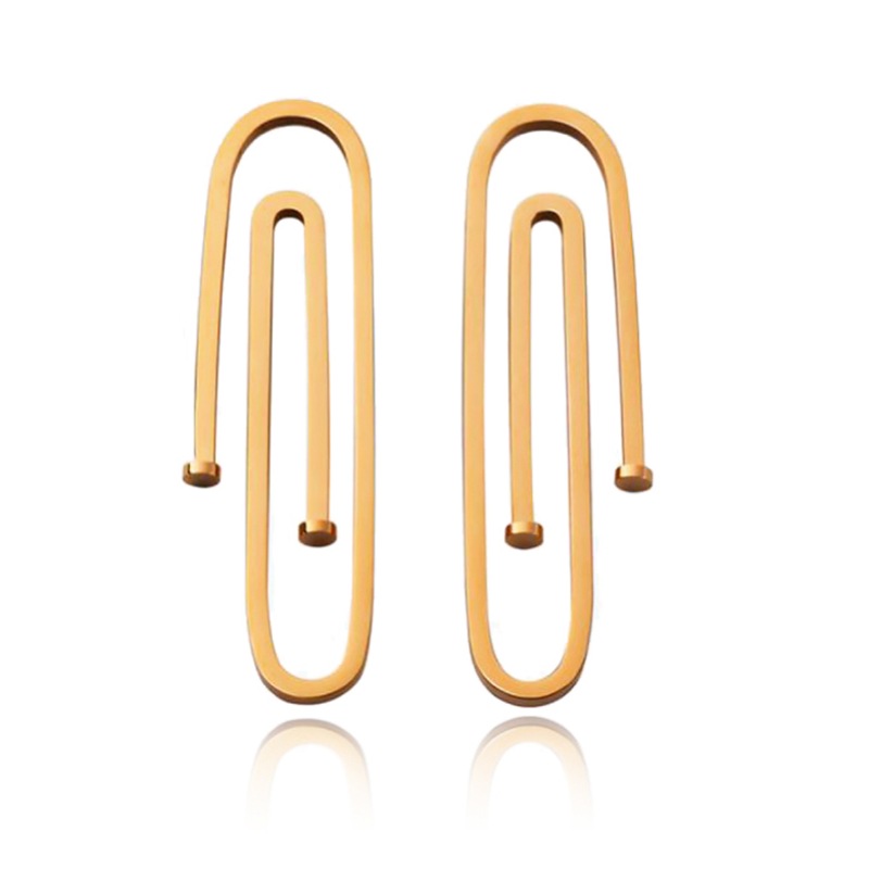 Buy Culturesse Daeja Modern Paper Clip Stud Earrings Titanium Steel 18K