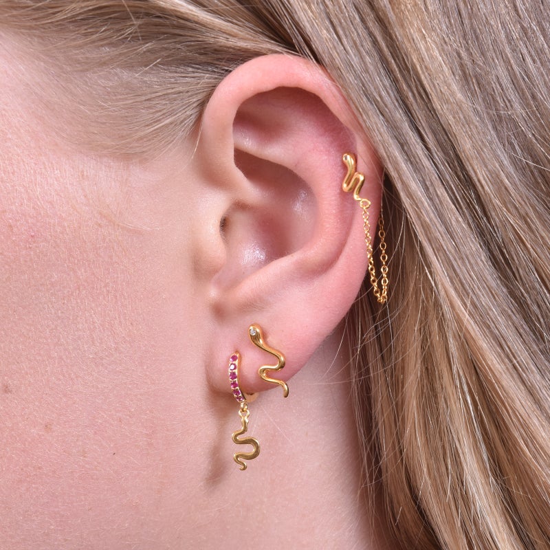 Chain Stud Earrings Gold Filled