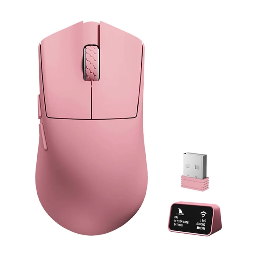 Darmoshark M3XS Pro GhostCat Trio-Mode 8K Polling Rate Gaming Mouse 1.5M Pink