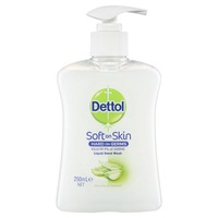 Dettol 250ml Liquid Hand Care Wash Soap Antibacterial w Aloe Vera/Vitamin E Pump