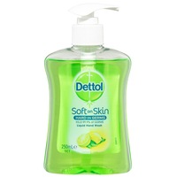 Dettol 250ml Liquid Home Hand Care Wash Antibacterial Soap Lemon & Lime w/ Pump
