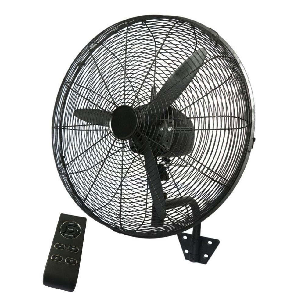 Dimplex 50cm High Velocity Wall Mounted Fan Oscillating w/ Remote Control Black - 9420033215652