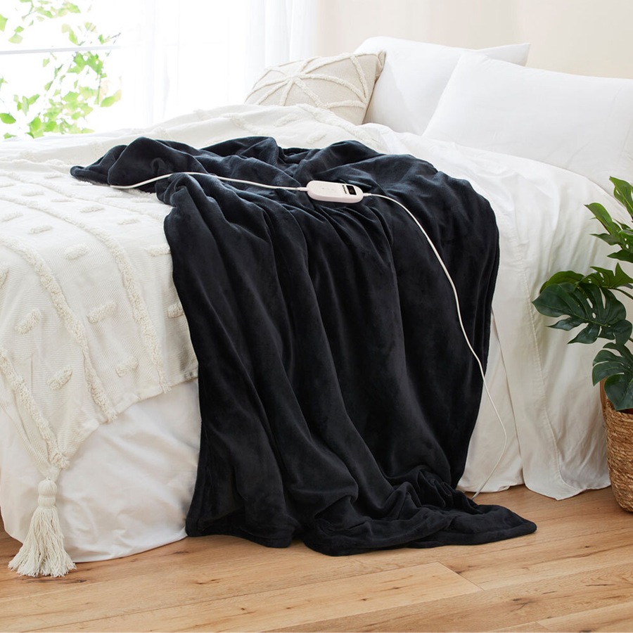 Dimplex Super Soft Micro-Fleece Washable Heated Throw Blanket - Charcoal