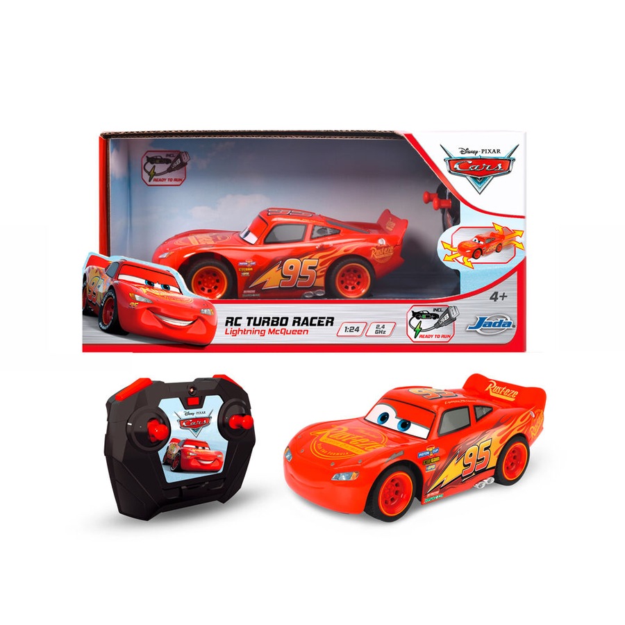 Buy Disney Cars RC Lightning McQueen Turbo Racer 1:24 Scale Toy Kids ...