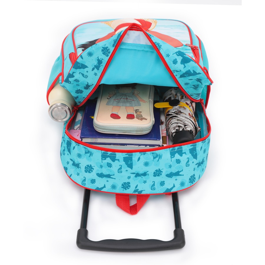 Disney Moana 17'' Trolley Backpack Kids/Children 2-Wheeled Travel Bag Blue