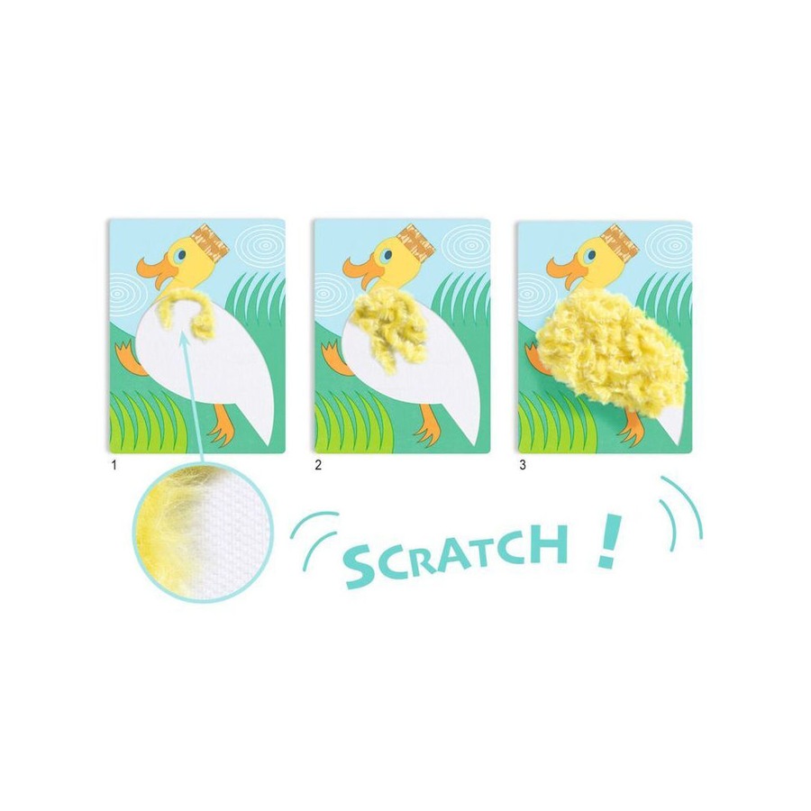 Djeco 4 Animals with Hats Wool & Velcro Collage Kids Activity Craft Kit 3y+