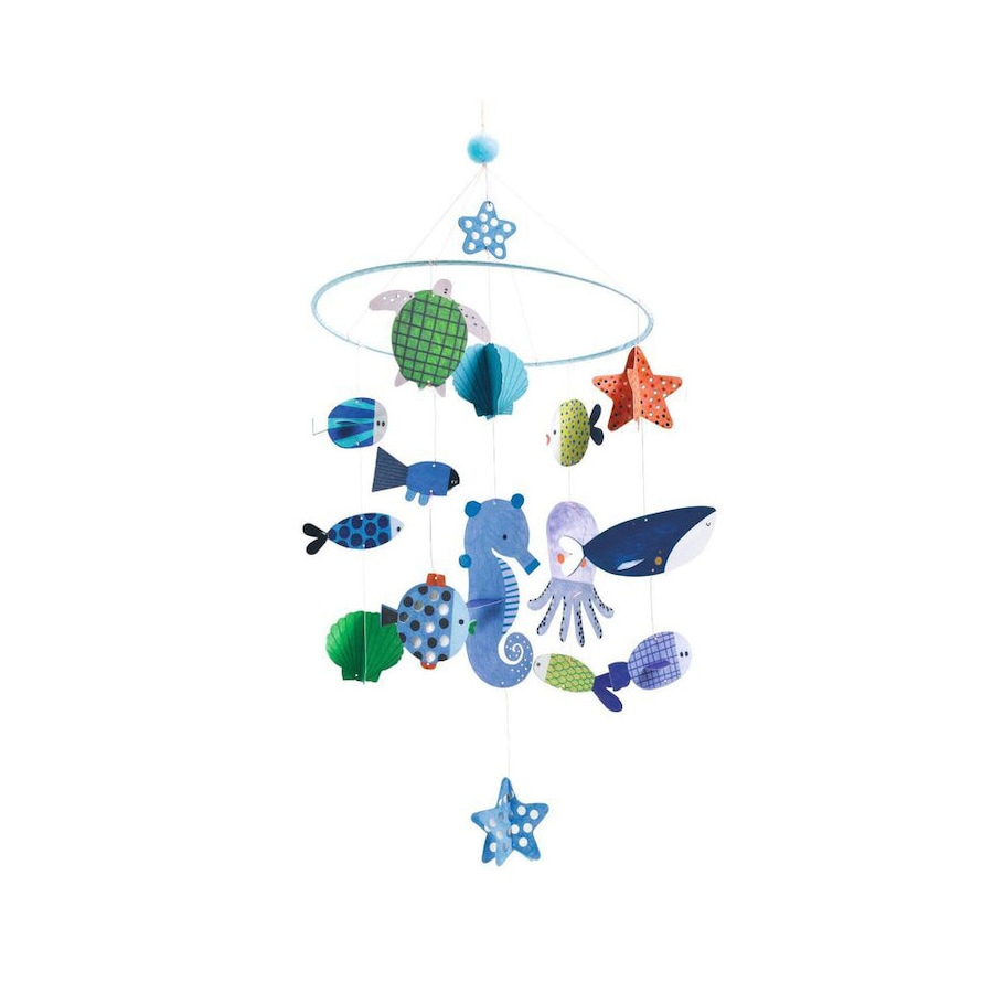 Djeco Aquatic World Paper Mobile Kids Nursery Room 50cm Hanging Decor 0m+