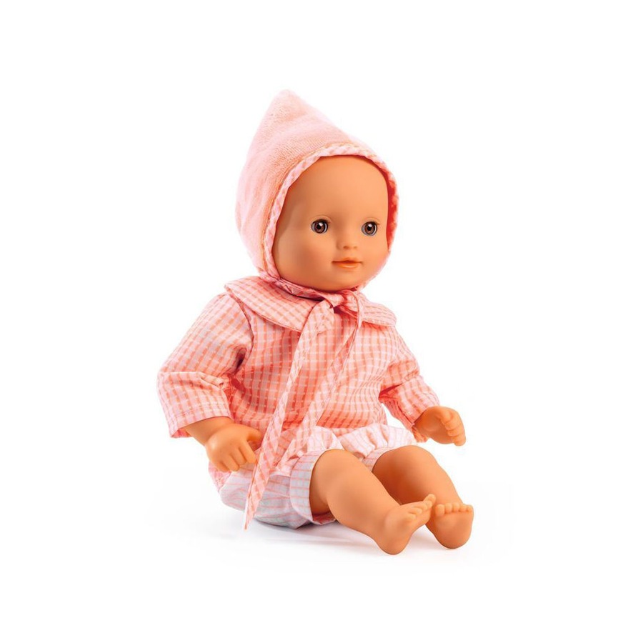 Djeco Pomea Machine Washable Rose 32cm Soft Body Doll Kids Play Toy 18m+