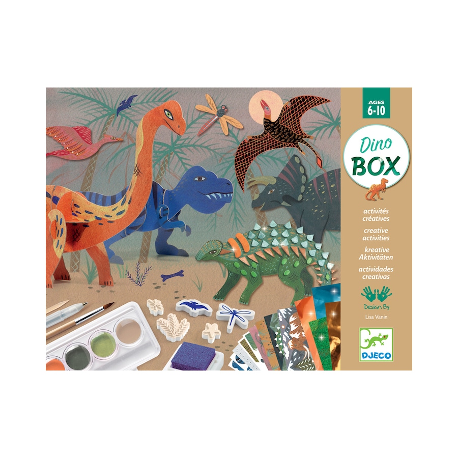 Djeco The World of Dinosaurs Multi Kids/Children Creative Craft Box Kit 6y+
