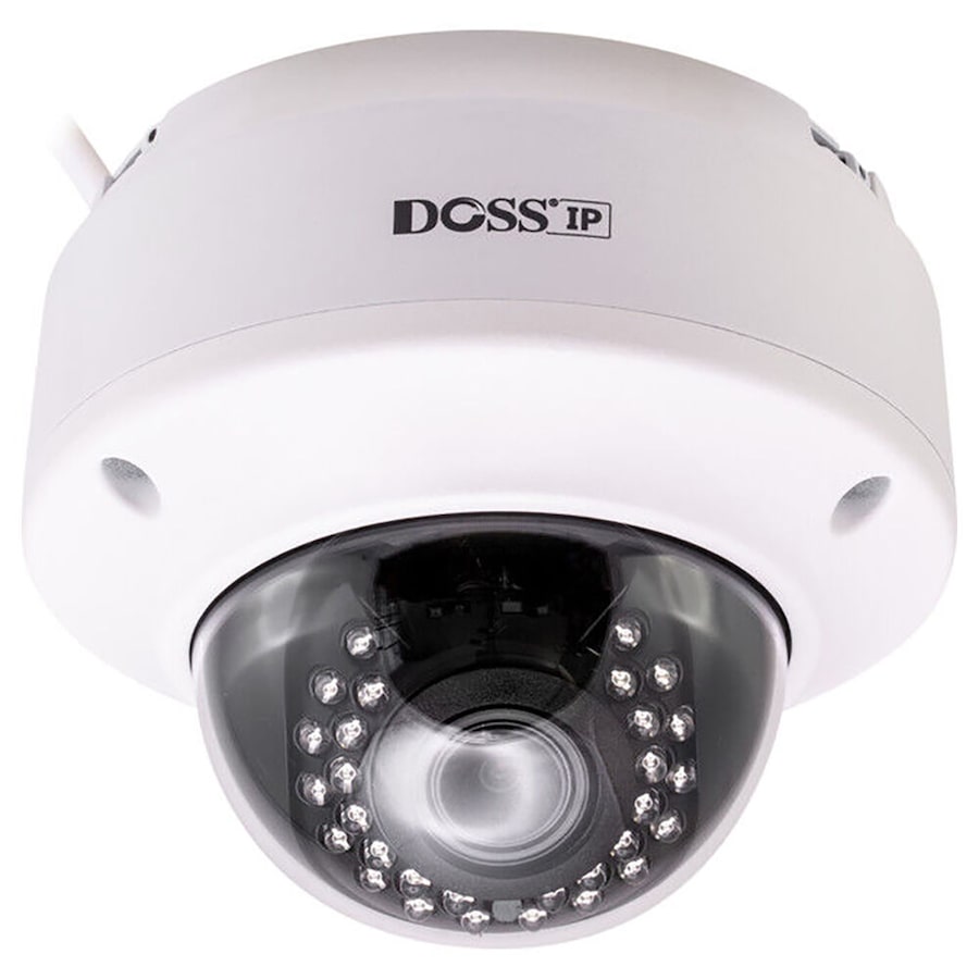 Doss 8MP IR30M IP66 Vandal Proof Dome IP Camera Human Detection CCTV White