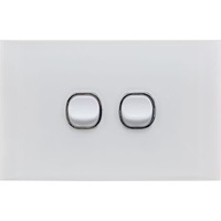 Doss ASW1 115mm Acrylic Wall Plate 2 Gang Light Power Switch 2 Way On/Off White