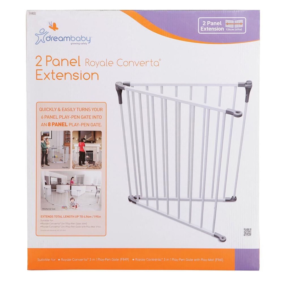 Dreambaby 2 Panel Royale Converta Baby Playpen Extension For F849 120cm White