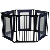 Dreambaby Brooklyn Converta Mesh Play Pen/Barrier Gate Baby/Toddler Black/Grey
