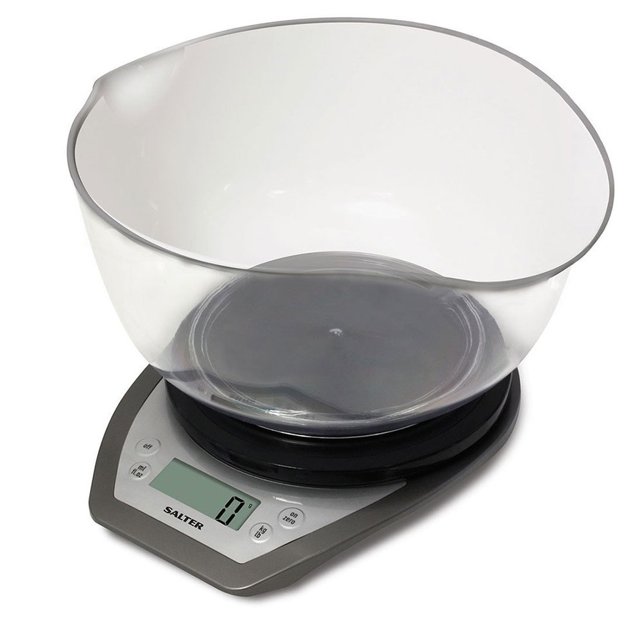 Salter 5kg Digital Kitchen Scale Food/Liquid Electronic Weight w/ 2L Mixing Bowl