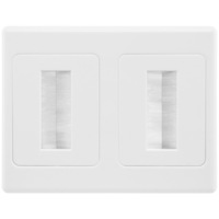 Dual Wall Plate Brush Wallplate Outlet Cover for Cable Lead Management/organiser