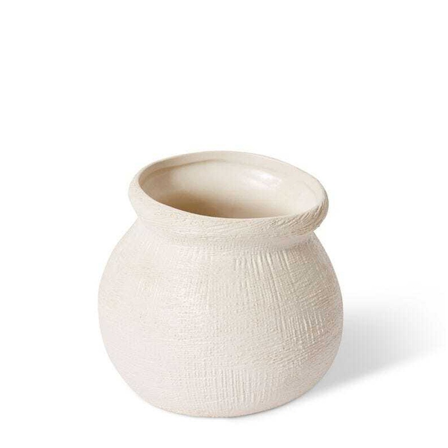 Vessara | White Mist – 55cm Extra Large Tall Concrete Planter – 32L Vase-Style Plant Pot